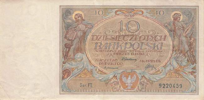 10 Zloty Polen p69 1929